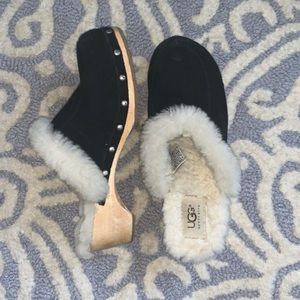 UGG Mule Clog Heels Slippers Slip On Shoes Fur US 7 GUC